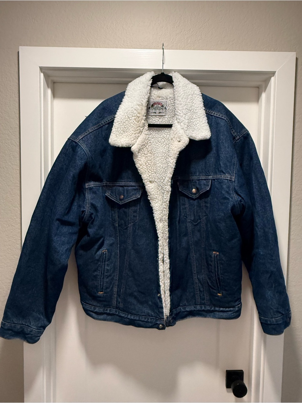 Levi's Dark Blue Denim Jacket with White Sherpa Lining Mens Size XXL